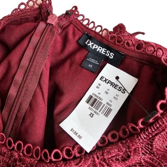 EXPRESS  Flutter Sleeve Lace Mini Dress - Picture 10 of 11